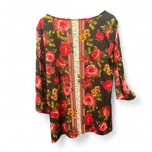 Women's floral 3/4 sleeve‎ blouse my JM Collection size Large (L4) - Picture 5 of 5